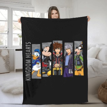 Discover Disneys kingdom hearts iii Mickeys mouse characters Tie Dye Fleece Blankets