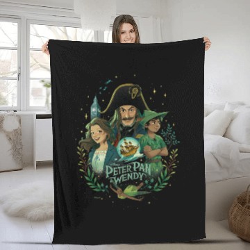 Discover Disneys Peter Pan Wendy Illustrated Characters Disneys Tie Dye Fleece Blankets
