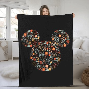 Discover Disney Mickey Mouse Spring Head Icon Springtime Fleece Blankets