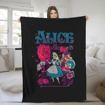 Discover Disneyss Alice In Wonderland Technicolor Distressed Big Poster Fleece Blankets