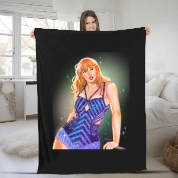 Discover Taylorss Swift Eras Tour Chevron Midnights Fleece Blankets