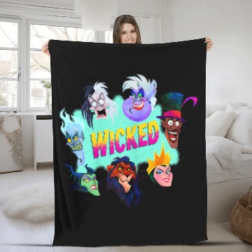 Discover Disneyss Villains Wicked Iconic Characters Group shots Logo Fleece Blankets
