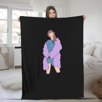 Discover Eras Tour Outfit: Lavender Haze ( Blue Edition) Baseball Tees Fleece Blankets