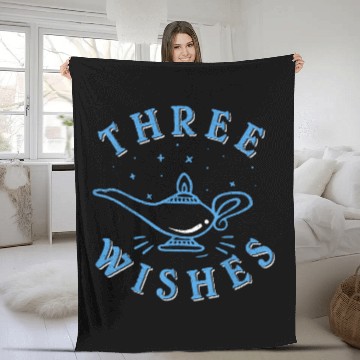 Discover Disney Aladdin Genie Three Wishes Lamp Blue Hue Baseball Tees Fleece Blankets