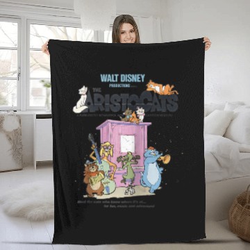 Discover Disney The Aristocats Cats Playing Piano Raglan Baseball Fleece Blankets Fleece Blankets