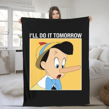 Discover Disney Pinocchio I'll Do It Tomorrow Fleece Blankets