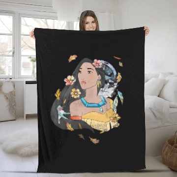 Discover Disneys Pocahontas Dream Catcher Sketch Portrait Fleece Blankets