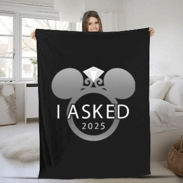 Discover Disney I Asked  Engagement Ring Proposal Mickey Fleece Blankets