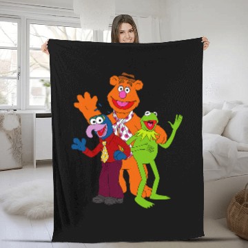 Discover Disney Muppets Trio Kermit, Gonzo, & Fozzie Bear Fleece Blankets