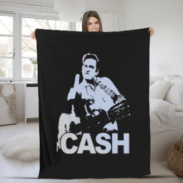 Discover Johnny Cash Finger Rock Band Fleece Blankets