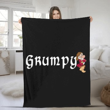 Discover Disneyss Snow White Grumpy Leaning On Name Banner Fleece Blankets