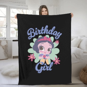 Discover Disney Snow White Birthday Girl Chibi Portrait Baseball Jerseys Fleece Blankets