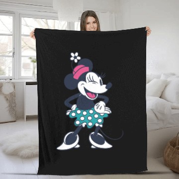 Discover Amazon Essentials Disney Standing and Winking Retro Minnie Fleece Blankets