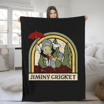 Discover Disney Pinocchio Jiminy Cricket Established 1940 Baseball Jerseys Fleece Blankets
