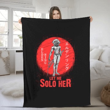 Discover Let me solo her - Elden Ring Fleece Blankets