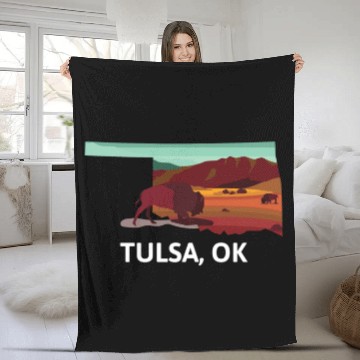 Discover Tulsa Oklahoma Fleece Blankets