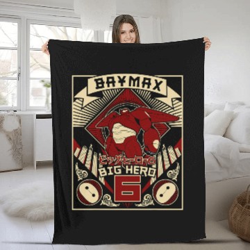 Discover Disney Big Hero 6 Baymax Propaganda Poster Graphic Fleece Blankets