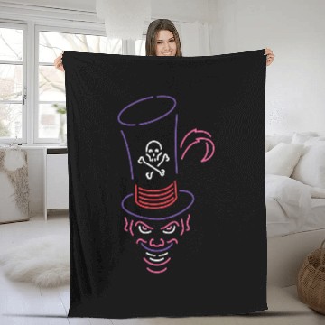 Discover Disneys Dr. Facilier Neon Face Baseball Jerseys Fleece Blankets