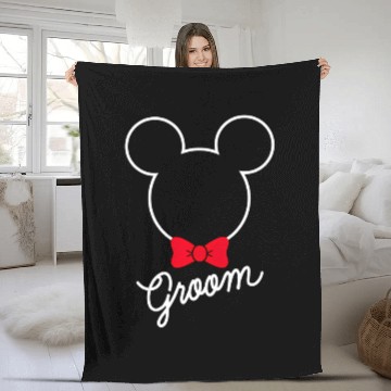 Discover Disney Mickey Mouse Bowtie Groom Wedding Fleece Blankets