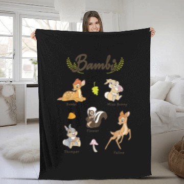 Discover Disney Bambi Vintage Movie Characters Textbook D Baseball Tees Fleece Blankets