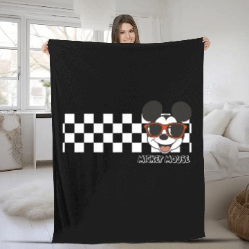 Discover Disney Mickey And Friends Mickey Mouse Checkerboard Stripe Fleece Blankets