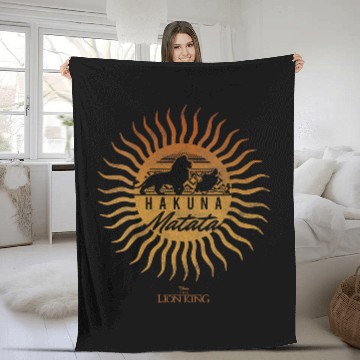 Discover Womens Disney The Lion King Sun Rays Gradient Hakuna Matata V-Neck Fleece Blankets