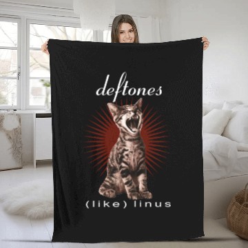 Discover Deftone Like Linus Black Fleece Blankets