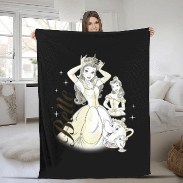 Discover Disney Princess - Belle Collage Baseball Tees Fleece Blankets