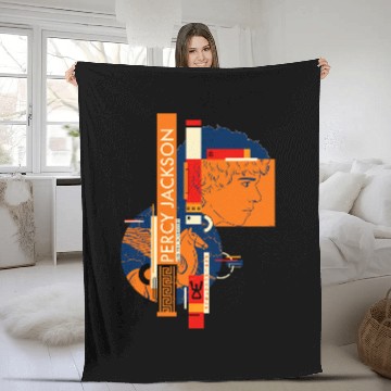 Discover Disney Percy Jackson and Pegasus Greek Vase Style Fleece Blankets