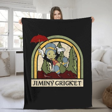 Discover Disney Pinocchio Jiminy Cricket Established 1940 Fleece Blankets