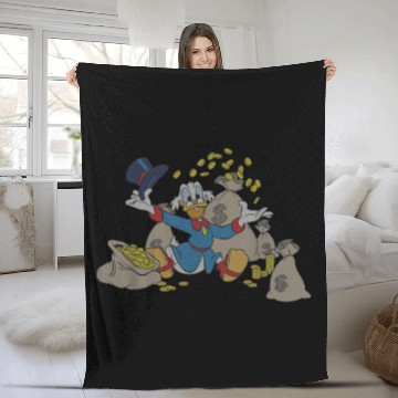Discover Disney Ducktales Scrooge McDuck Coins Zip Fleece Blankets