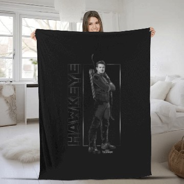 Discover Marvel Hawkeye Disney Plus Black And White Hero Fleece Blankets