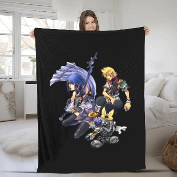 Discover Disney Kingdom Hearts Ventus, Aqua, Mickey Group Hero Shots Fleece Blankets