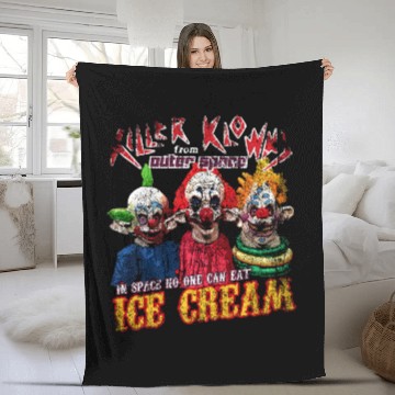 Discover Killer Klowns from Outer Space, faded and distressed Fleece Blankets