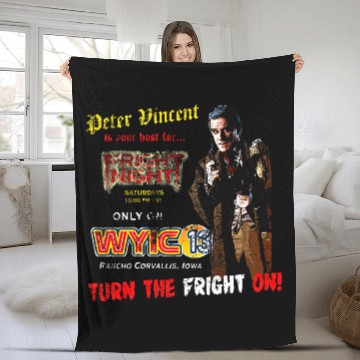 Discover Fright Night advertisement, distressed Fleece Blankets
