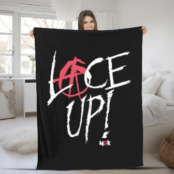 Discover Red Circle Lace Up Fleece Blankets