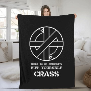 Discover Crass There Is No Authority But Yourself Fleece Blankets
