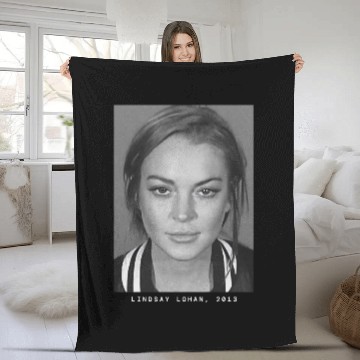 Discover Lindsay Lohan, 2013 Mugshot Fleece Blankets