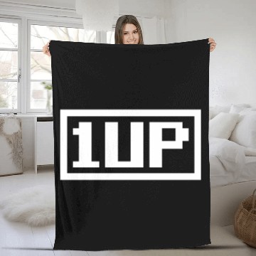 Discover 1 Up Funny Video Game Fleece Blankets