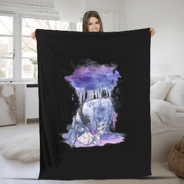 Discover Disney Winnie The Pooh Eeyore Watercolor Rain Cloud Fleece Blankets