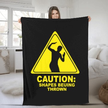 Discover CAUTION SHAPES BEING THROWN PRINTED Fleece Blankets