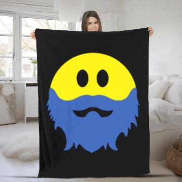 Discover Bearded Smiley Face Fleece Blankets