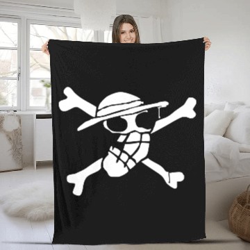 Discover Onepiece Flag Luffy Fleece Blankets