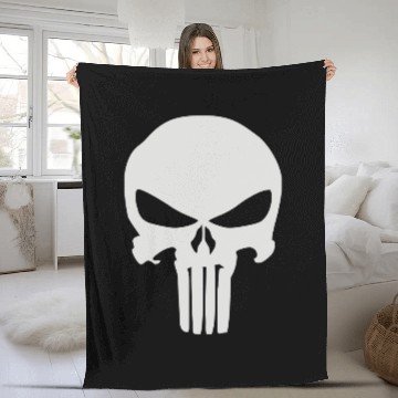 Discover The Punisher Skull Head Fleece Blankets