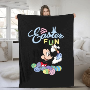 Discover Disney Mickey Mouse Easter Fun Painting Eggs Fleece Blankets