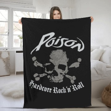 Discover Poison Hardcore Rock n Roll Fleece Blankets