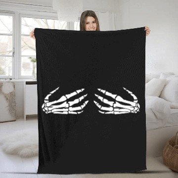 Discover SKELETON HANDS HALLOWEEN FUNNY Fleece Blankets