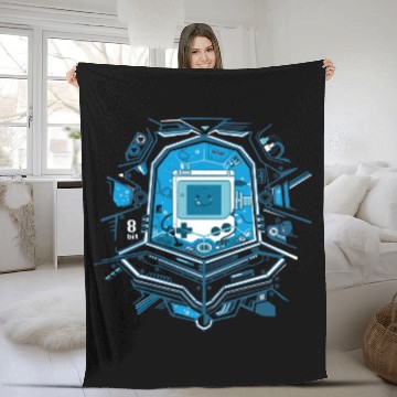 Discover 8 bit invasion Fleece Blankets
