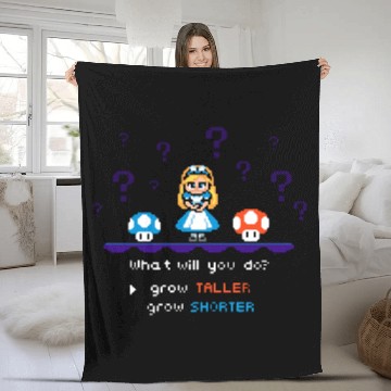 Discover Alice In 8-Bit Land Fleece Blankets