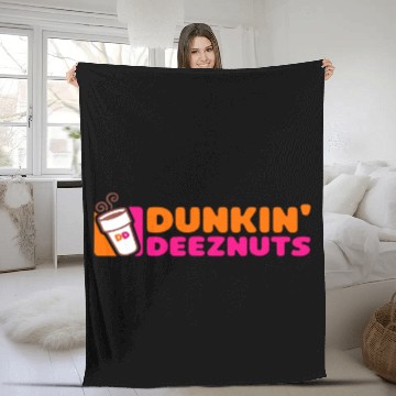 Discover Dunkin Deez Nuts Fleece Blankets